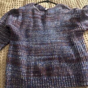 Old Navy Blue and Brown Cowl Neck Sweater